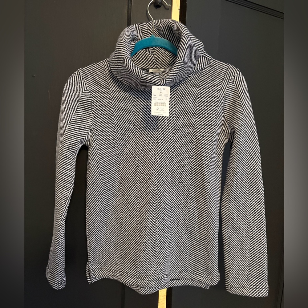 J. Crew Black and White Chevron Sweater